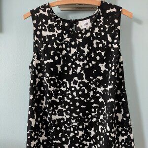 CAbi Sleeveless Black and White Top